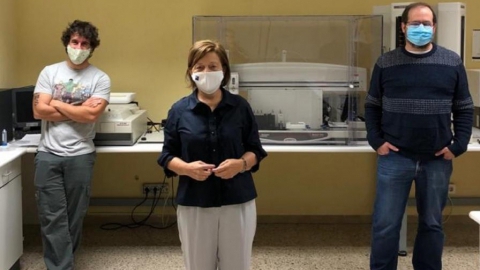 Pablo Cabezas, Laura Sánchez Piñón and Juan Rubiolo, researchers of ZebraBioRes group. Foto: Álvaro Jesús Arana